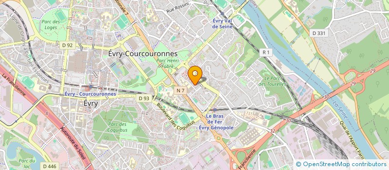 localisation de l'entreprise OMEGA MESSAGERIES à EVRY-COURCOURONNES