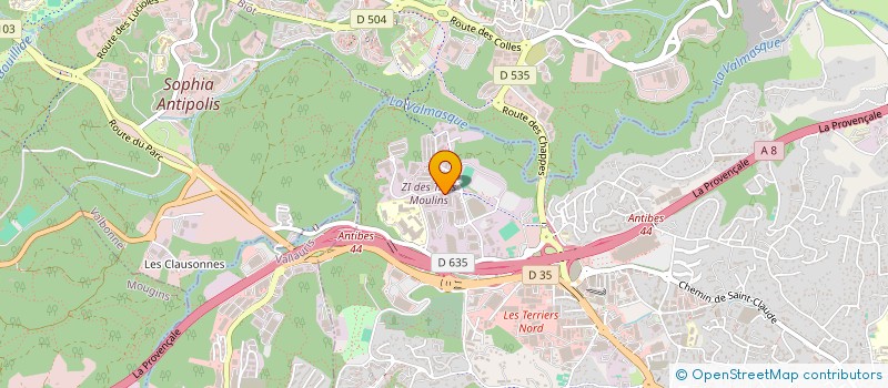 localisation de l'entreprise OMNI PISCINES SARL à ANTIBES