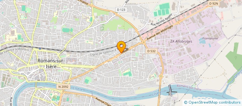 localisation de l'entreprise OMNIACOM à ROMANS-SUR-ISERE