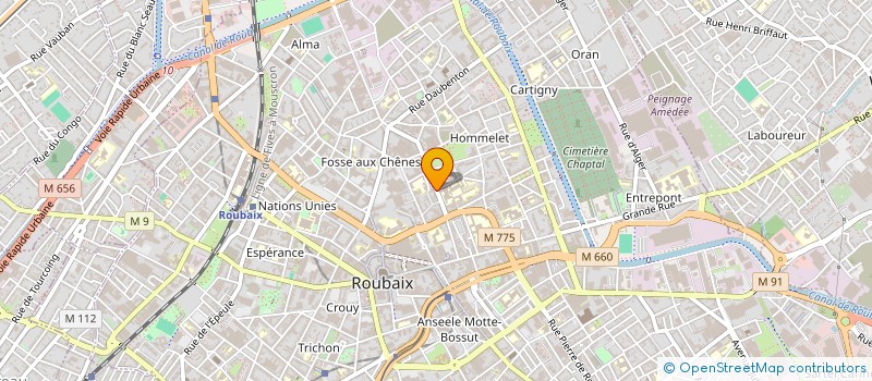 localisation de l'entreprise ON-LINE MUSIC RECORDS à ROUBAIX