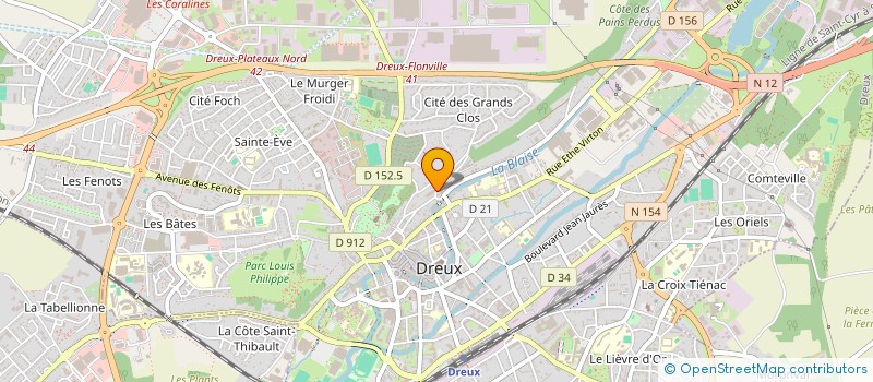 localisation de l'entreprise ON STAGE à DREUX