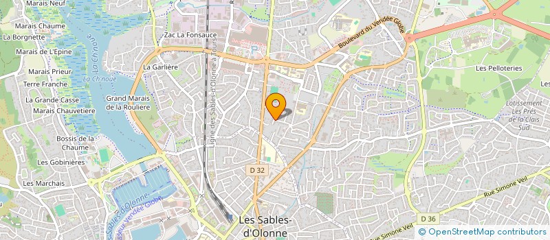 localisation de l'entreprise ON STAGE  LES SABLES-D'OLONNE