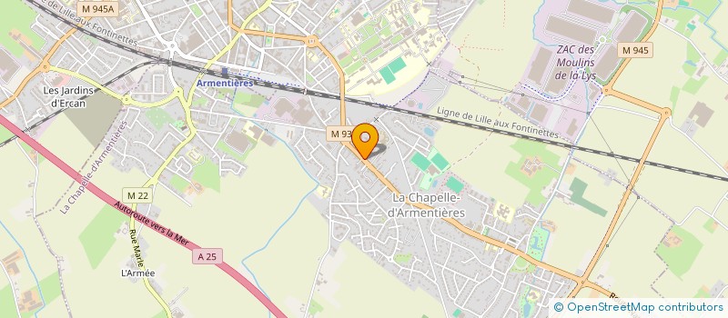 localisation de l'entreprise ON-ZEN à LA CHAPELLE-D'ARMENTIERES