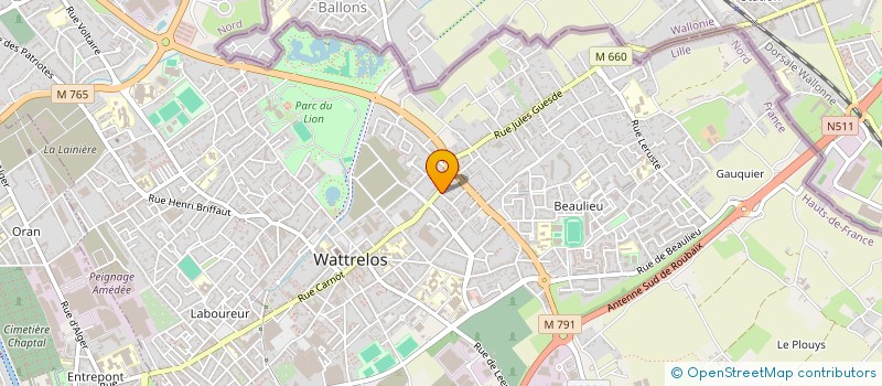 localisation de l'entreprise ONDIBEL FRANCE à WATTRELOS