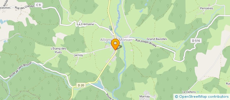 localisation de l'entreprise ONESIE  ALLIGNY-EN-MORVAN