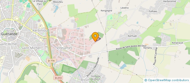 localisation de l'entreprise OPAL DESIGN à GUERANDE