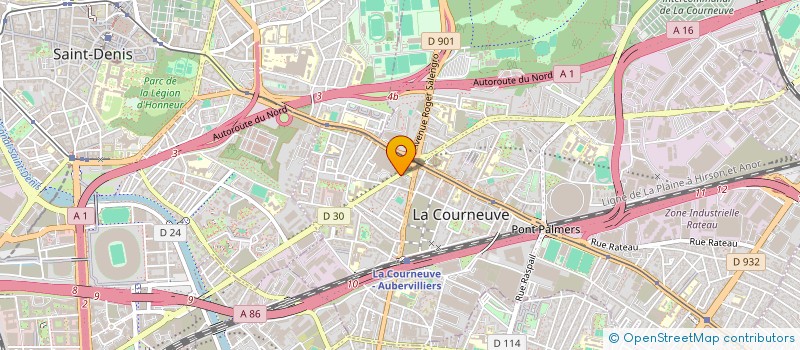 localisation de l'entreprise OPALINE BATIMENT ASSOCIES à LA COURNEUVE