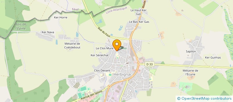 localisation de l'entreprise OPTHELIA à HERBIGNAC