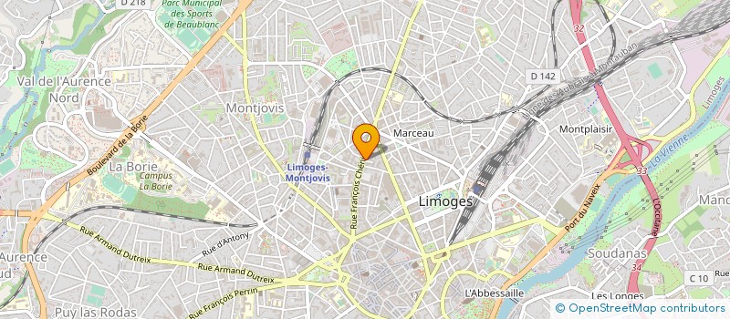 localisation de l'entreprise OPTINERIS TRAVAUX PUBLICS à LIMOGES