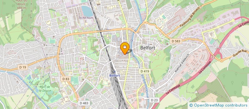 localisation de l'entreprise OPTIQUE CENTRALE CARBONNEAUX à BELFORT