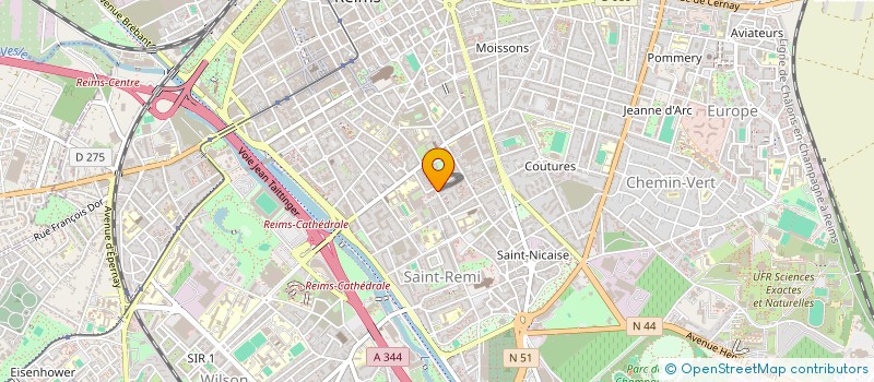 localisation de l'entreprise OPTIQUE GAMBETTA à REIMS