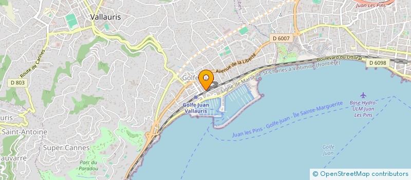 localisation de l'entreprise OPTIQUE GOLFE JUAN à VALLAURIS