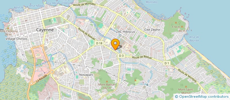 localisation de l'entreprise OPTIQUE MUTUALISTE MATOURY à CAYENNE