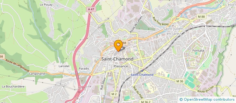 localisation de l'entreprise OPTIQUE ST CHAMOND C.V.L. à SAINT-CHAMOND