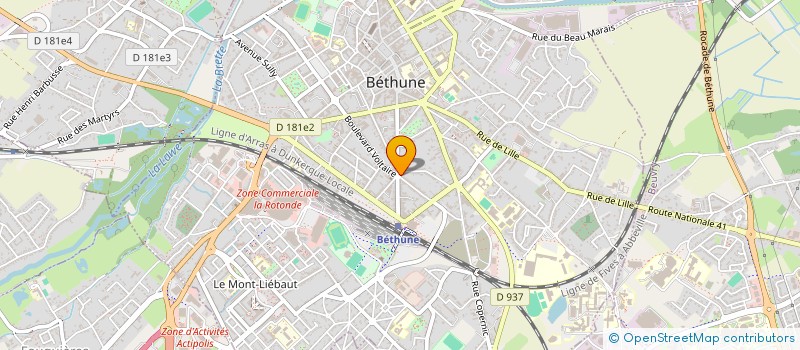 localisation de l'entreprise OPTIQUE VANRULLEN à BETHUNE