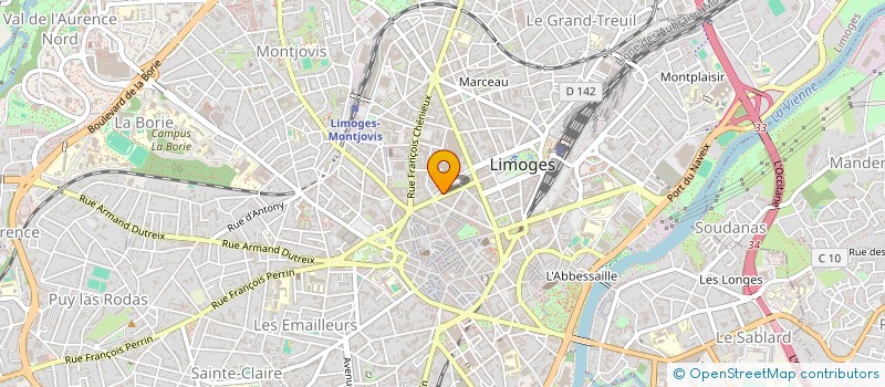 localisation de l'entreprise ORBACO à LIMOGES