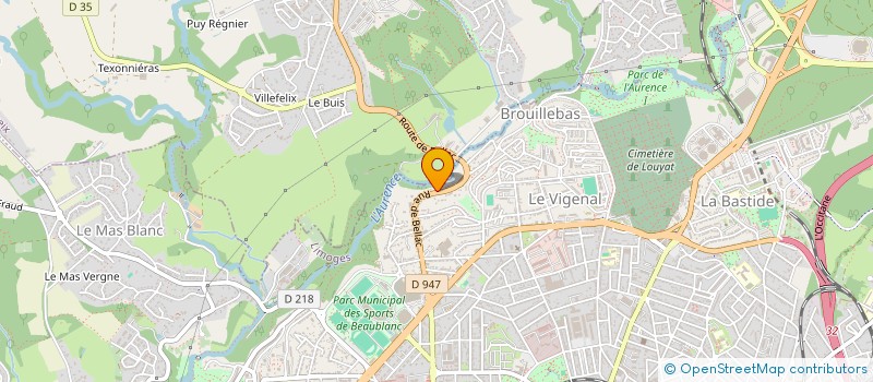 localisation de l'entreprise ORCICA à LIMOGES