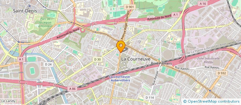 localisation de l'entreprise ORCRIST à LA COURNEUVE