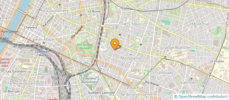 localisation de l'entreprise ORGANISATION ASSOCIATIVE SOUTENANT LES INITIATIVES SUDISTES  LYON 8EME