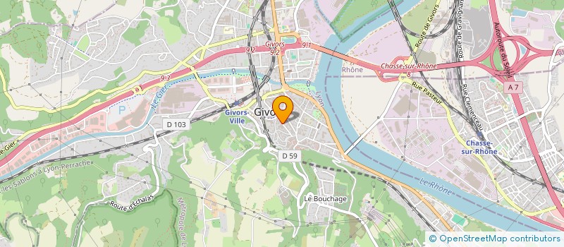 localisation de l'entreprise ORGANISATION DES RUGBYMAN DE GIVORS INSCRIT EN EQUIPE SENIOR (ORGIES)  GIVORS