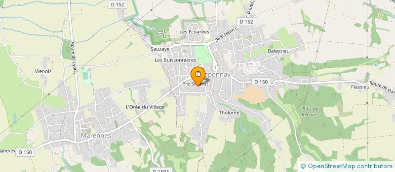 localisation de l'entreprise ORGANISATION ET AUDIT DES SYSTEMES - OREAS CONSEIL  CHAPONNAY