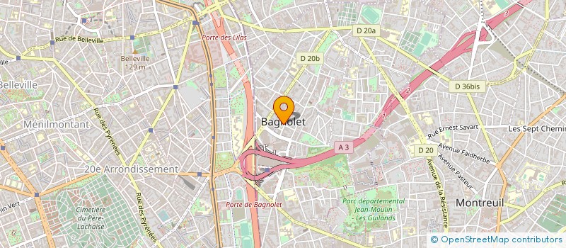 localisation de l'entreprise ORGANISATION MUNIC JEUNES BAGN à BAGNOLET