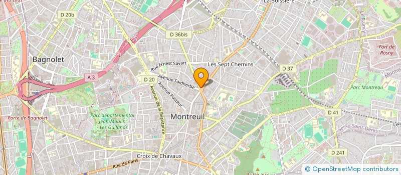 localisation de l'entreprise ORGANISATION SYSTEMES CLASSEMENT BUREAUX à MONTREUIL