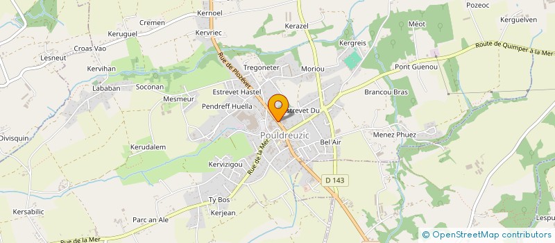 localisation de l'entreprise ORGANISME DE GESTION DE L'ENSEIGNEMENT CATHOLIQUE DE POULDREUZIC  POULDREUZIC