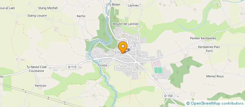 localisation de l'entreprise ORGANISME DE GESTION DE L'ENSEIGNEMENT CATHOLIQUE STE ANNE  ELLIANT