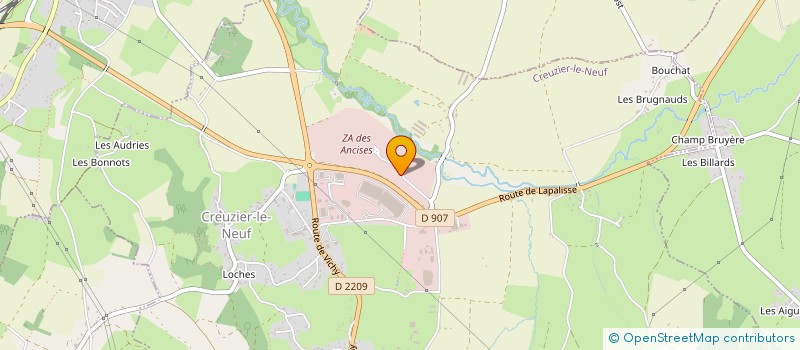 localisation de l'entreprise ORGATRANSPORTS à CREUZIER-LE-NEUF
