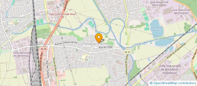 localisation de l'entreprise ORIEL  SOUFFELWEYERSHEIM