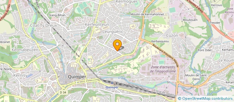 localisation de l'entreprise ORIENT'E DANSE à QUIMPER