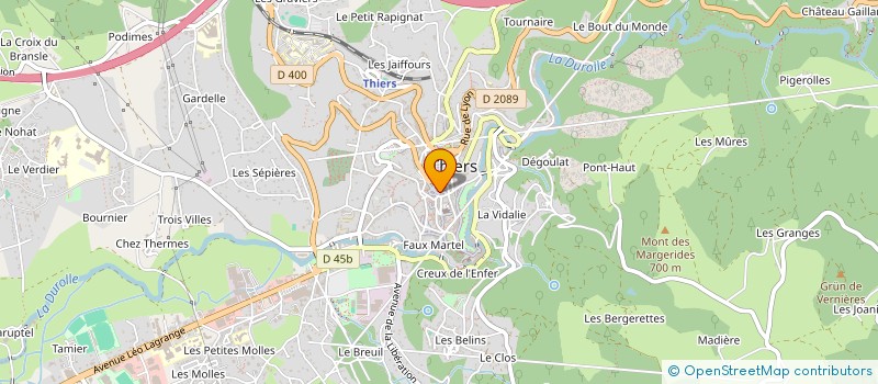 localisation de l'entreprise ORIENTAL HALL  THIERS