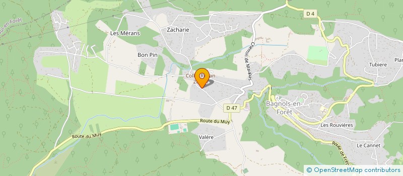 localisation de l'entreprise ORIG'IN 83  BAGNOLS-EN-FORET