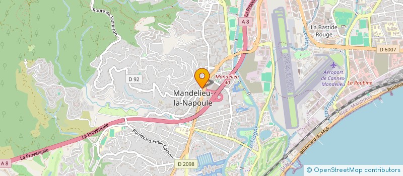 localisation de l'entreprise ORISO à MANDELIEU-LA-NAPOULE
