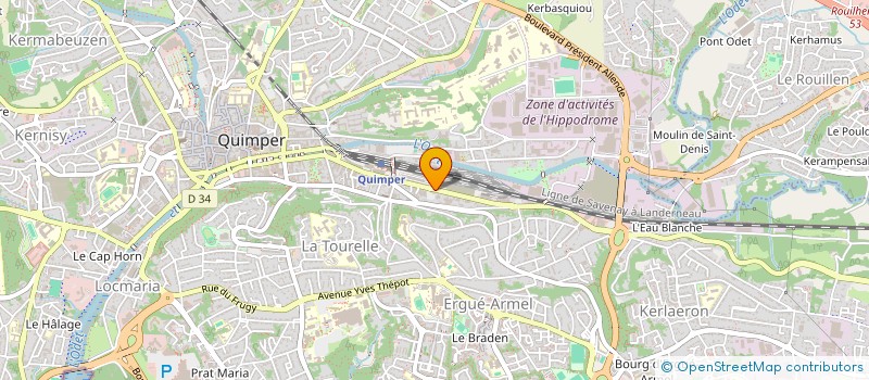 localisation de l'entreprise ORTAC  QUIMPER