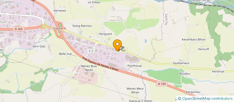 localisation de l'entreprise ORYUS à SAINT-EVARZEC
