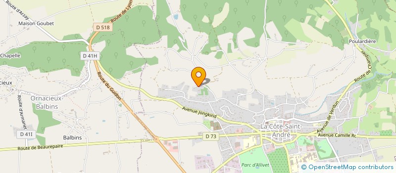 localisation de l'entreprise OSCAR IMMOBILIER  LA COTE-SAINT-ANDRE