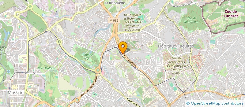 localisation de l'entreprise OSMOSE - ORGANISATION SOLIDAIRE MONTPELLIERAINE DES ORTHOPHONISTE.S ETUDIANTS à MONTPELLIER