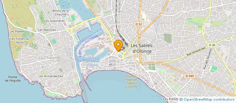 localisation de l'entreprise OUEST ARCHITECTURE URBANISME - O.A.U. à LES SABLES D'OLONNE