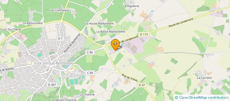 localisation de l'entreprise OUEST ATLANTIC DISTRIBUTION à LE LOROUX-BOTTEREAU