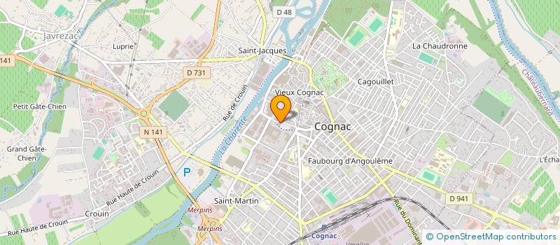 localisation de l'entreprise OUEST CHARENTE SERVICES à COGNAC
