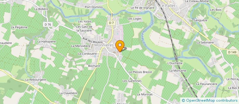 localisation de l'entreprise OUEST CONSTRUCTION à MONNIERES