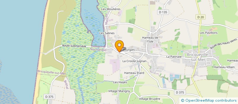 localisation de l'entreprise OUEST COQUILLAGES à BRICQUEVILLE-SUR-MER
