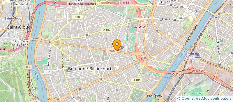 localisation de l'entreprise OUEST COURSES SERVICES à BOULOGNE-BILLANCOURT