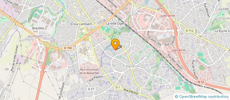 localisation de l'entreprise OUEST EXPERTISE THERMIQUE  TREGUEUX