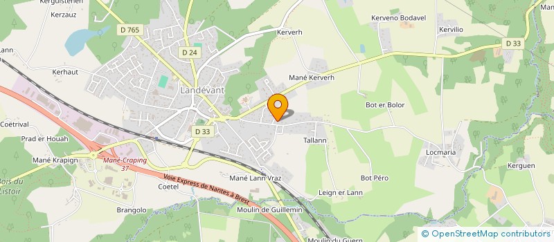 localisation de l'entreprise OUEST GLOBAL AGENCEMENT  LANDEVANT