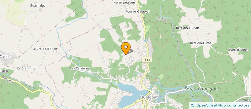 localisation de l'entreprise OUEST GRANIT  HUELGOAT