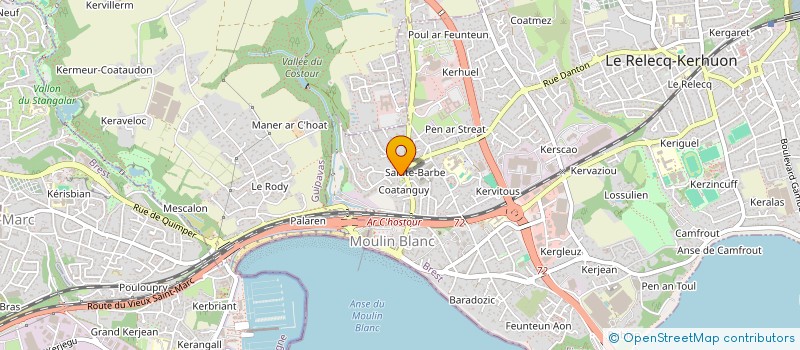 localisation de l'entreprise OUEST KINE SPORT  LE RELECQ-KERHUON