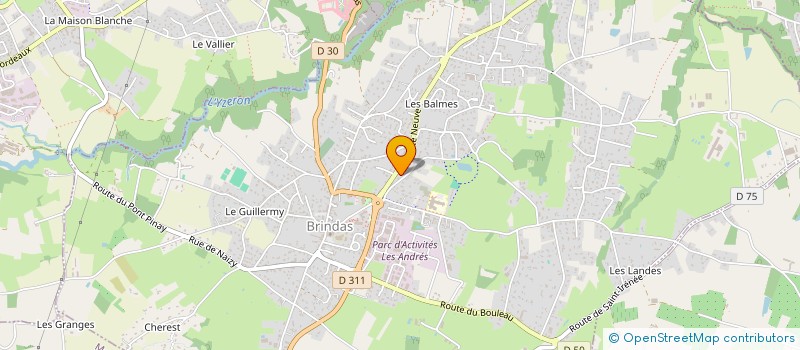 localisation de l'entreprise OUEST LYONNAIS MENUISERIE PARTICUL ENTRE à BRINDAS
